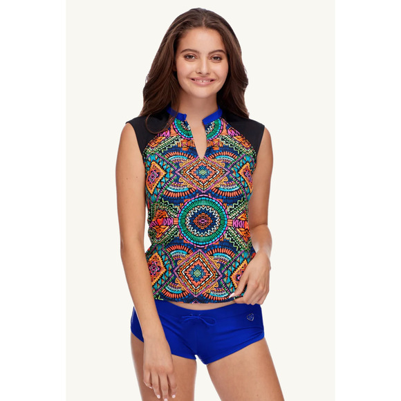 Body Glove Karma Exhale Rash Guard Womens S Small Black Split Neck Cap Sleeves - Picture 11 of 12